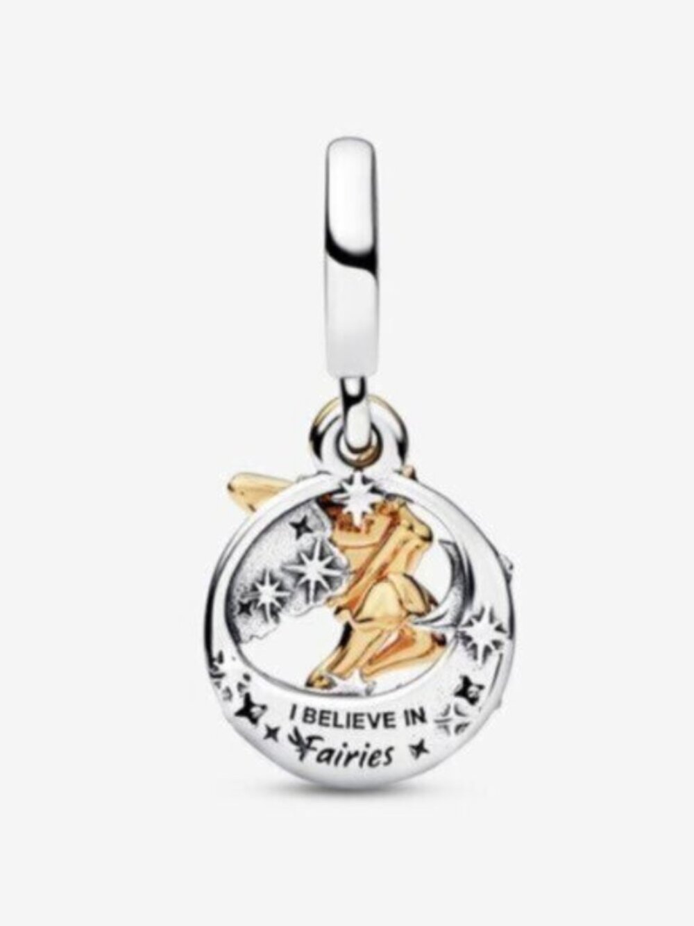 Pandora Two-Tone Fairy 'I Believe in Fairies' Charm - Silver & Gold
